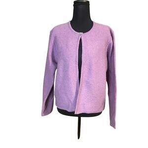 Pendleton Vintage Lilac Knit cardigan Sweater 100% pure new wool cottagecore M